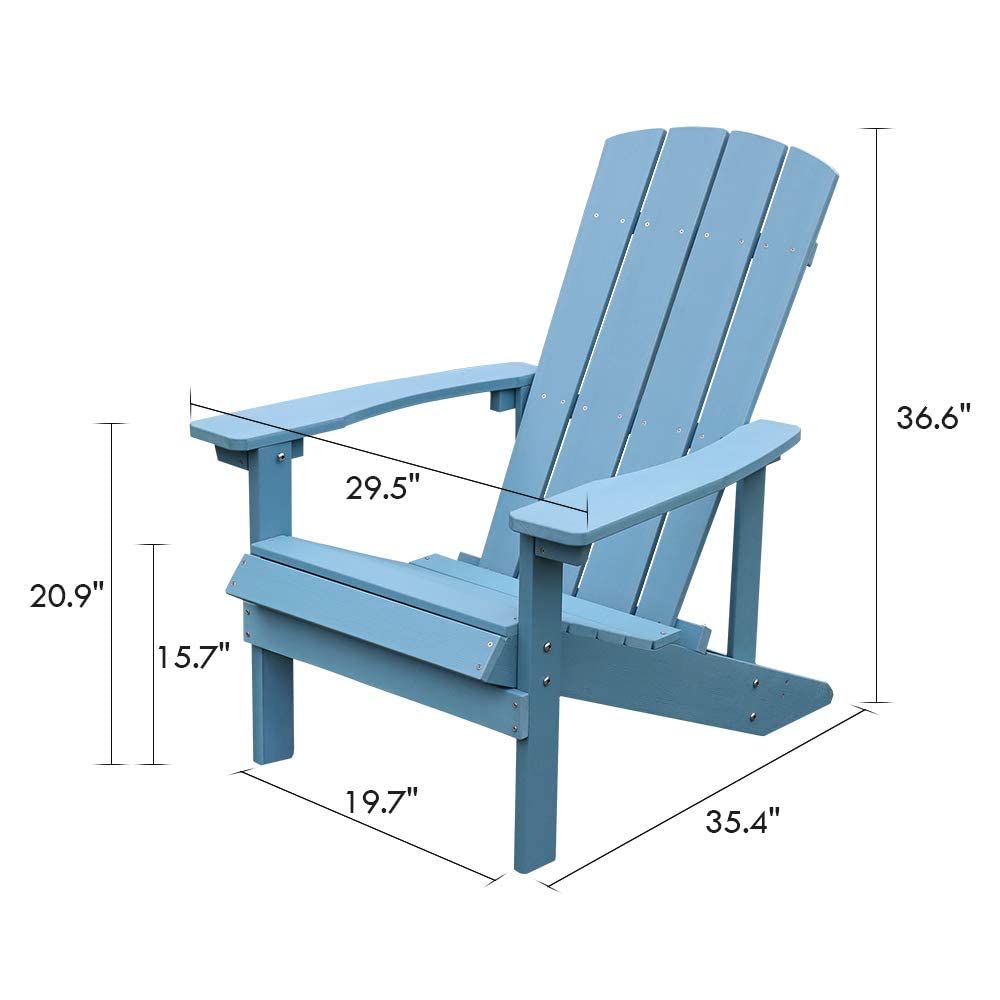 Blue Pool Garden Outdoor Lounger Patio Lounge Chairs Adirondack Chairs Set of 2