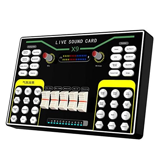 X9 Mini Audio Mixer Sound Card With Dsp Independent Reverb Chip, 48V Power Multiple Sound Effects For Live Streaming Studio Recording Karoke Singing For PC Or Mobile Phone…