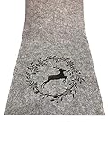 Boltze Tischläufer Leopold mit Hirschmotiv aus Filz 30x120 cm braun
