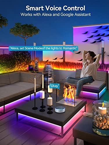 Lucienstar Led Strip Lights, 32.8Ft Rgbic Ip65 Waterproof Outdoor Light Strip With App Control, Music Sync, Flexible Led Light Strip For Roof, Garden, Pool, Patio, Works With Alexa, Google Assistant #TOP4