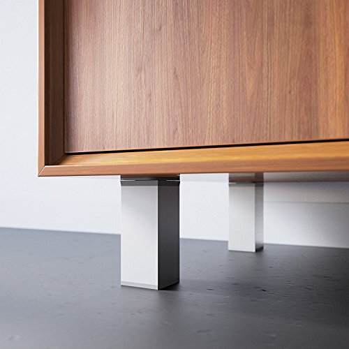 sossai® MFV1 designer furniture feet, height adjustable, set of 4, square profile: 40 x 40 mm, colour: aluminium - Image 4