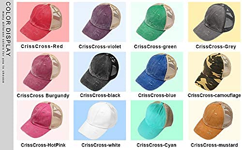 NeuFashion Ponycap Messy High Bun Ponytail Adjustable Mesh Trucker Baseball Cap Hat, Black, One Size - Thumbnail 4