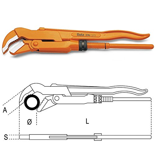 BETA 374 240 - Giratubi modello svedese con ganasce sottili a 45° in acciaio forgiato