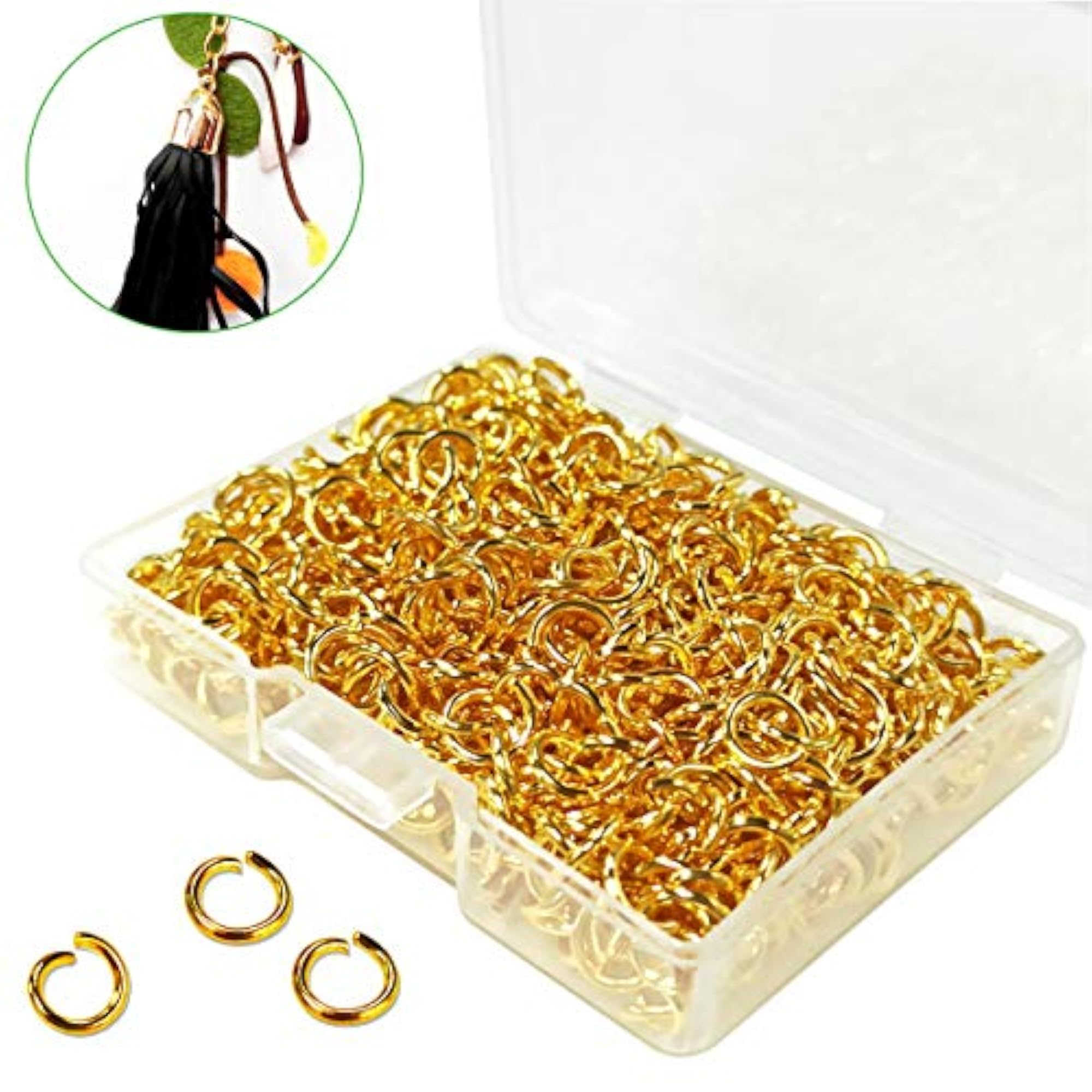 600 Pcs Gold Plated Jump Rings for DIY Craft