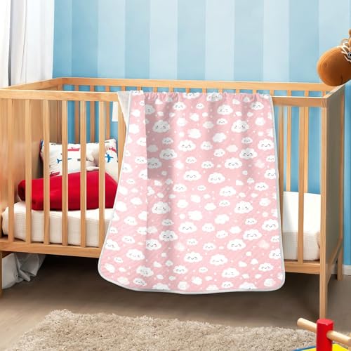 Image of Toddler Blanket for Boys Girls Soft Warm Multi Use Wrap Swaddle for Infant Toddler Kid Crib Bedding 30X40in Clouds