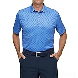 Greg Norman Performance Golf Polo Shirts for Men, Mens Polo Shirts Short Sleeve Moisture Wicking Golf Tees, Gifts for Dad - Robin Blue Small