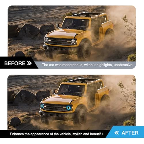 Image of 2 PCS Beast Eyes Decals, 3D Stereo Eyes Light Stickers, Round Eyes Light Decal, Wrangler Accessories Eyes Modification, Cool Car Body Decoration Stickers, Compatible with Wrangler (Blue)