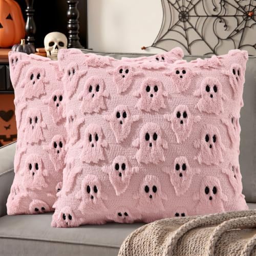 decorUhome Fall Halloween Ghost Throw Pillow Covers 18x18 Set of ...