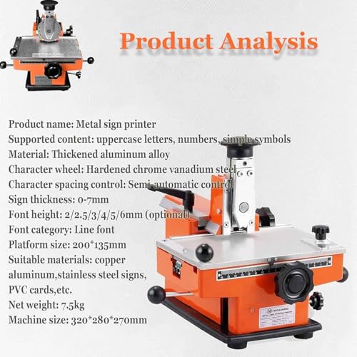 Estampadora semiautomática de placas de identificación y tarjetas metálicas con caracteres de 4mm 3
