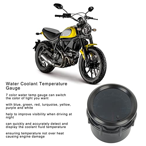 Powersports Coolant Temperature Gauges 52Mm/2In 7 Color Led Water Coolant Temperature Gauge Meter With Sensor For Gasoline Modified Models #TOP2