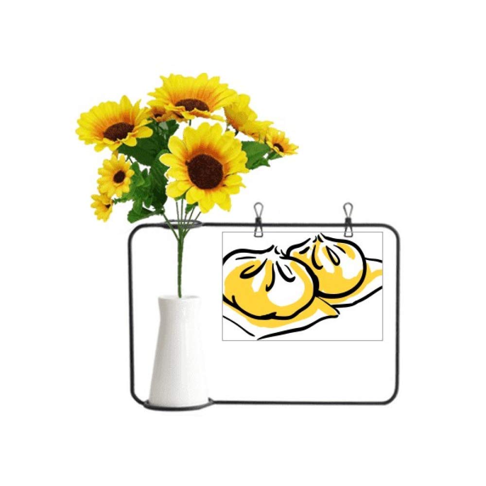 Coupelle chinoise en porcelaine et tournesol artificiel pour embellir un espace sombre