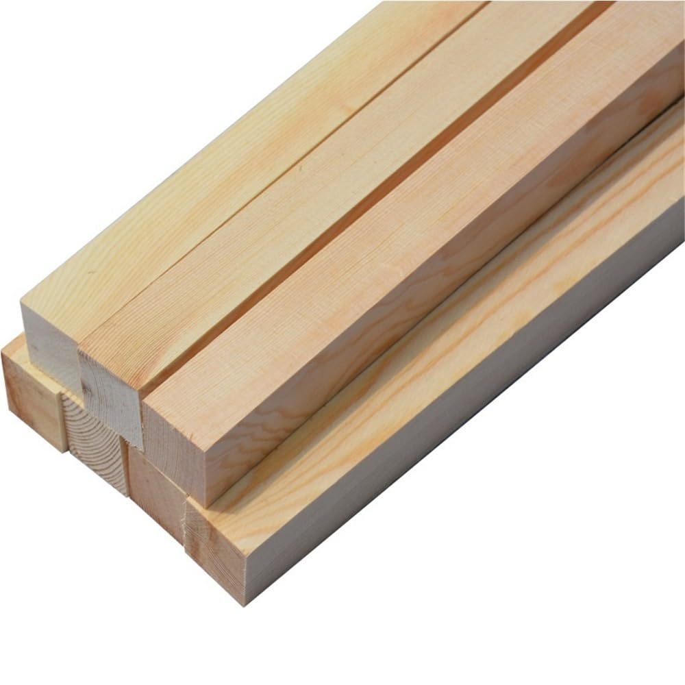 Kije drewniane, Ręcznie robione kwadratowe patyczki drewniane sosnowe, opakowanie 5 szt., 5x5-25x25x330-500 mm(12x12x500mm)