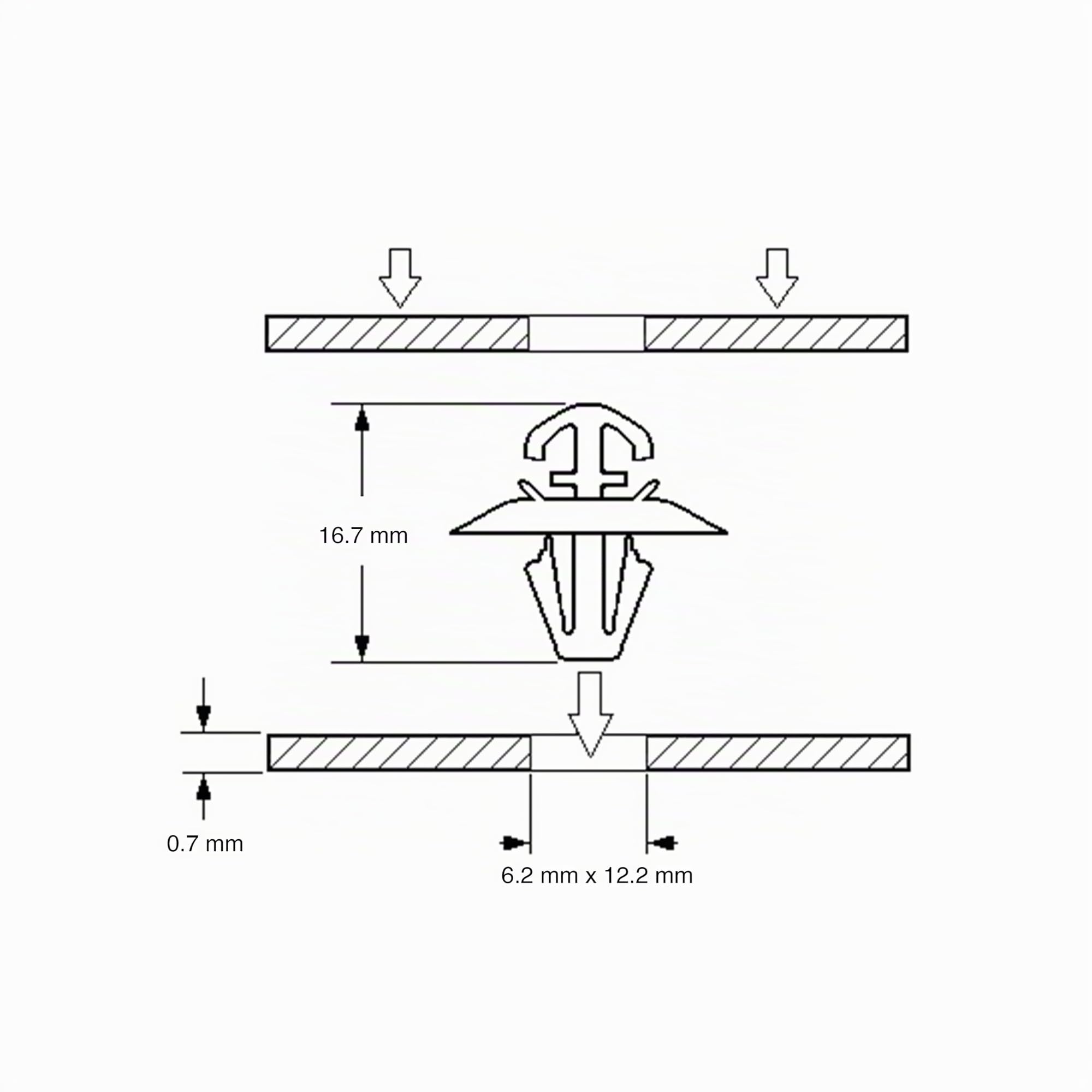 Restagraf - Agrafe de Fixation Carrosserie - Spécial Moulure pour Ceinture de Caisse - Compatible avec NISSAN PRIMASTAR, OPEL VIVARO-A, RENAULT TRAFIC II - Réf. 42715 - Boîte de 100