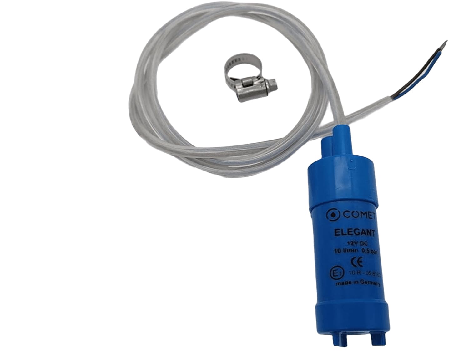 CR-MOESANCO KIT Bomba de Agua Sumergible 12v 600L/H con Abrazadera Inox para Caravanas Estanques Acuarios Jardín Autocaravana Comet Elegant
