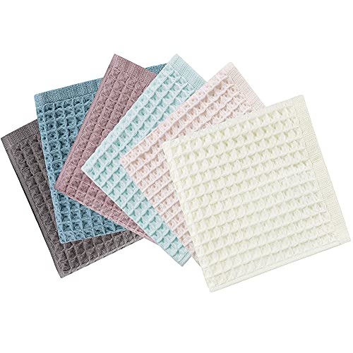 Vfaejll 100% Cotton Kitchen Towels Set,Waffle Weave Kitchen Dish Cloth,Super Absorbent Kitchen Dish Towels For Drying Dishes 13X13 Inches Dish Rags For Washing Dishes 6 Pack Mixed Color,Hand Towels #TOP1