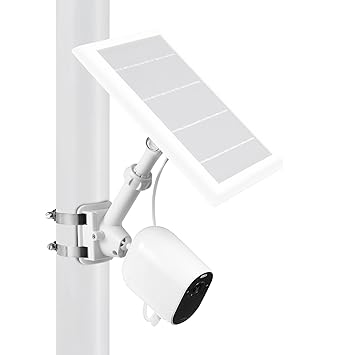 Wasserstein 2-in-1 Universal Pole Mount for Camera & Solar Panel Compatible with Wyze, Blink, Ring, Arlo, Eufy Camera (White) - Mount Only, Solar Panel and Camera Not Included