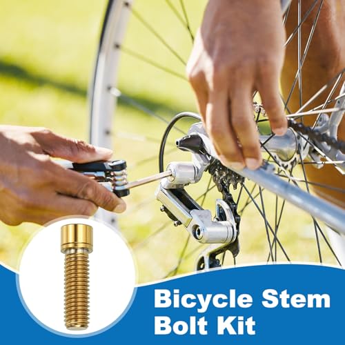 Tornillo anticorrosión M8 de titanio dorado para vástago de bicicleta 5