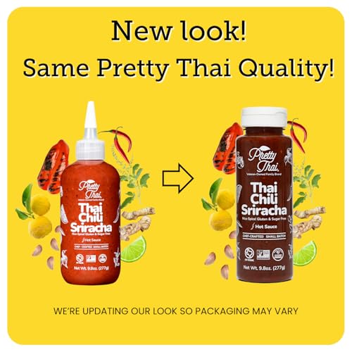 Image of Pretty Thai Sauce, Gluten-Free Certified Non-GMO Vegan Authentic Stir Fry, Dressing, Rice Seasoning, Condiment & Dipping Sauce, 100% Natural (Chili Sriracha, Chili Sriracha)