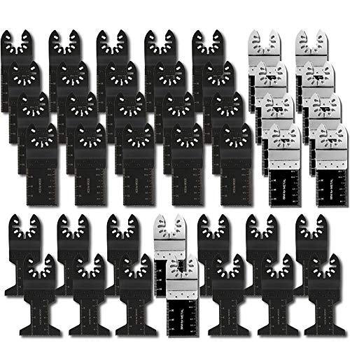 Multitool Lot de 50 lames de scie avec système de blocage rapide pour Fein Multimaster, Rockwell, Bosch, artisans et bien plus encore Cover