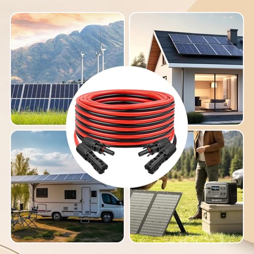 YDDECW Solar Extension Panel Cable - 8AWG 5FT Tinned Copper Red & Black Parallel 8 Gauge PV Wire with Solar Connectors Weatherproof Photovoltaic Wire for RV, Marine, Solar Panel, Automotive (5 Feet) by YDDECW - Used condition - Image 7