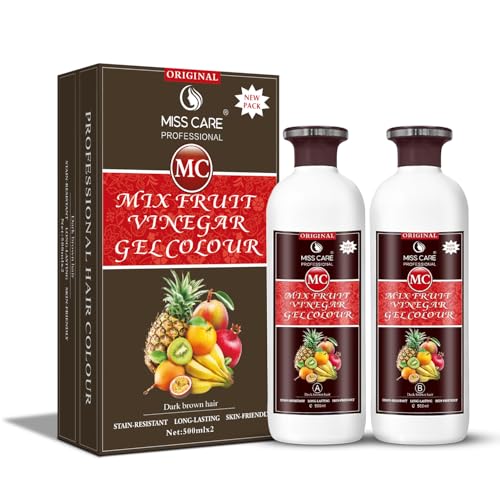 Image of Original MC Mix Fruit Vinegar Gel Colour (Dark Brown Hair) - 1000 ml, Hair Dye for Men and Women, Smooth Application