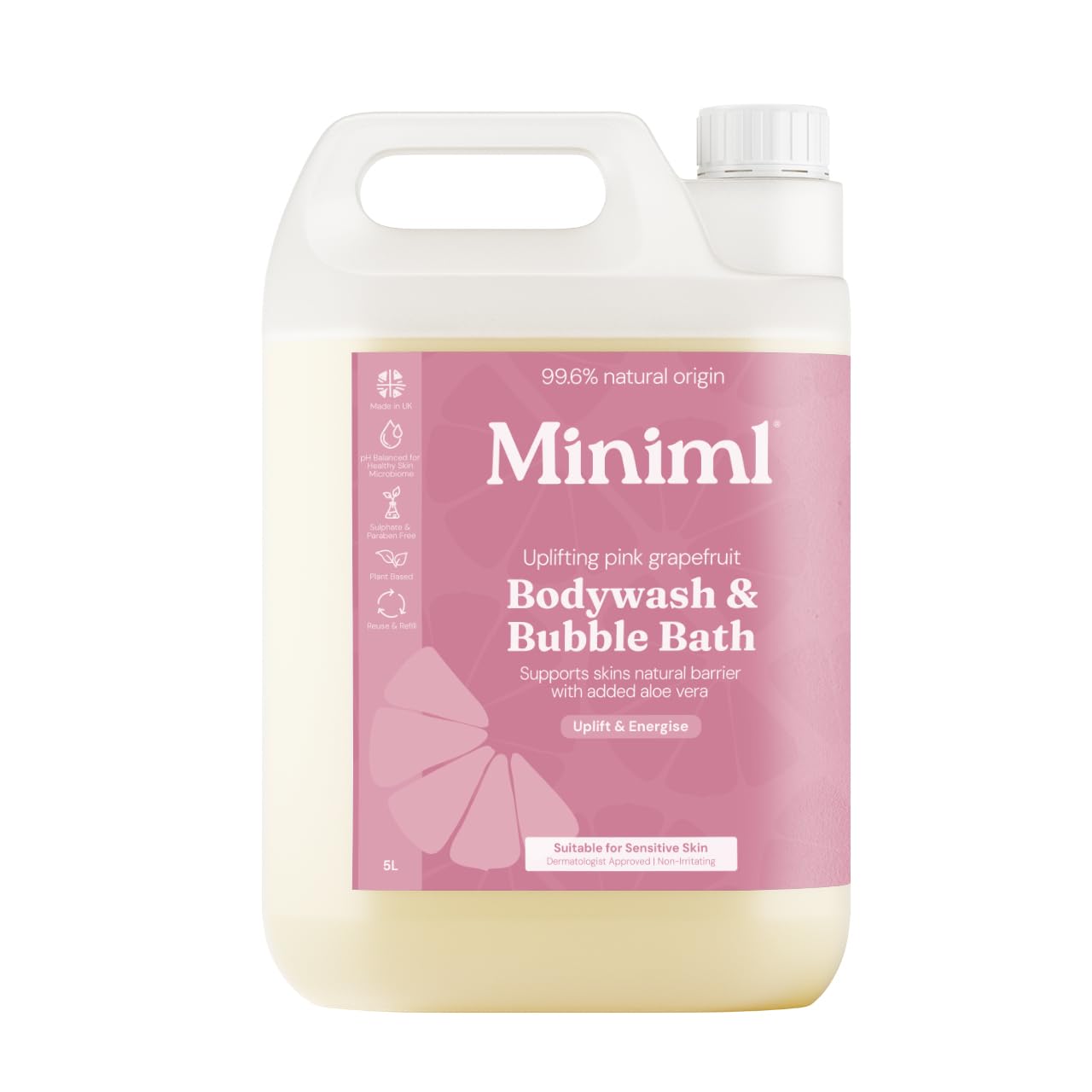 Pink Grapefruit & Aloe Vera Bodywash & Bubble Bath 5L Refill