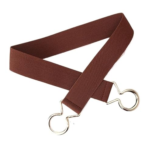 [EKLMCFS] Adjustable Waist Chain Ladies Skirt Sweater Decorative Rhinestone Inlaid Metal Thin Belt(Coffee)