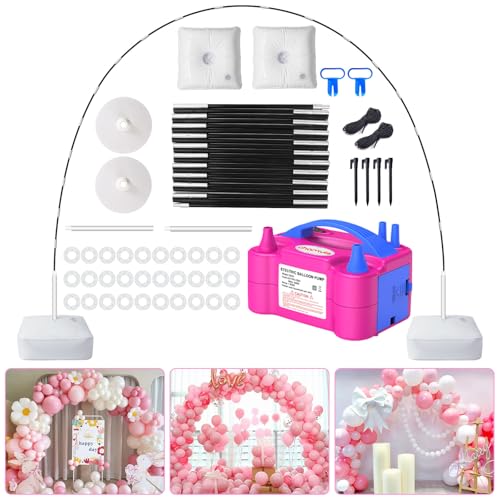 Chamvis Balloon Arch Kit and Electric Balloon Pump, 7.4ft Balloon Arch Stand with Base - for Wedding Baby Shower Birthday Party Decorations