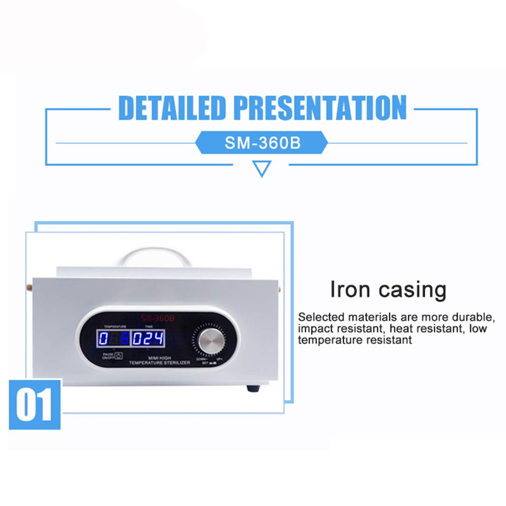 GMtes 300W LCD Profesional de Alta Temperatura Esterilizador Caja Nail Art Salon de desinfección portátil de esterilización de la manicura Herramientas esterilizador de Calor seco