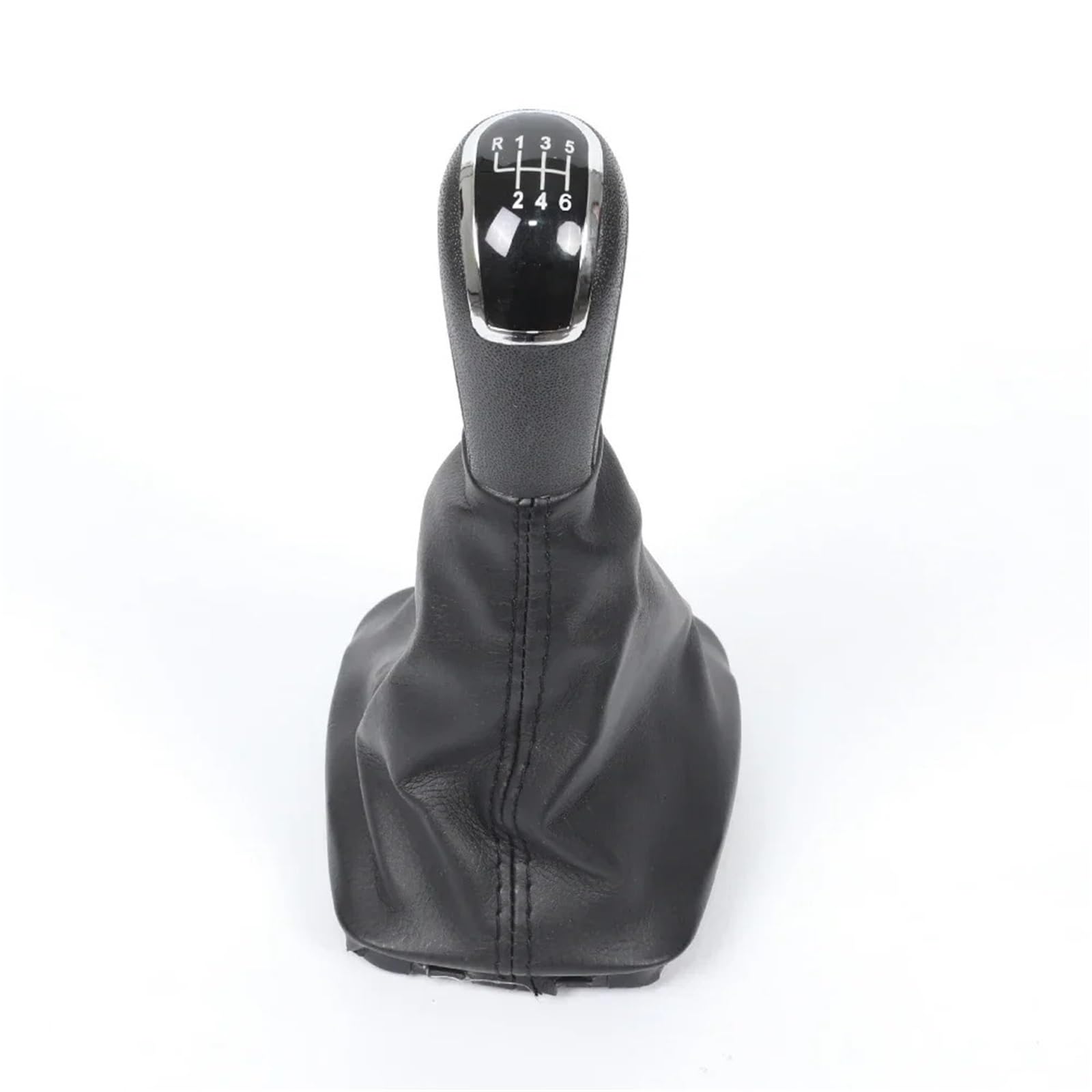 tusgt Gear Shifter Knob Head for Skoda for Fabia MK1 2000-2008 5/6 Speed Car Gear Shift Knob Lever Change Head with PU Leather Gaiter Boot Cover(Black 6 Speed)