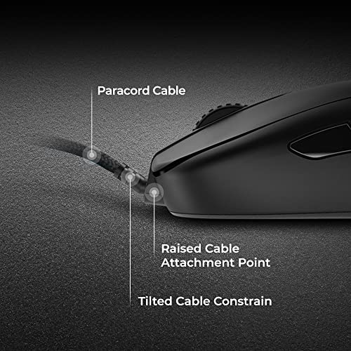 ZOWIE S1-C Mouse da gaming simmetrico per eSport,Peso ridotto,Cavo in paracord e rotella a 24 step per maggior personalizzazione,Senza driver,Finitura nero opaco,Dimensione Medio - Mouse gaming - Immagine 5