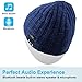 Washable Winter Unisex Bluetooth Beanie Hat Cap with Wireless Stereo Headphones Mic Hands Free Rechargeable Battery for Outdoor Sports Skiing Snowboard Skating Jogging, Blue