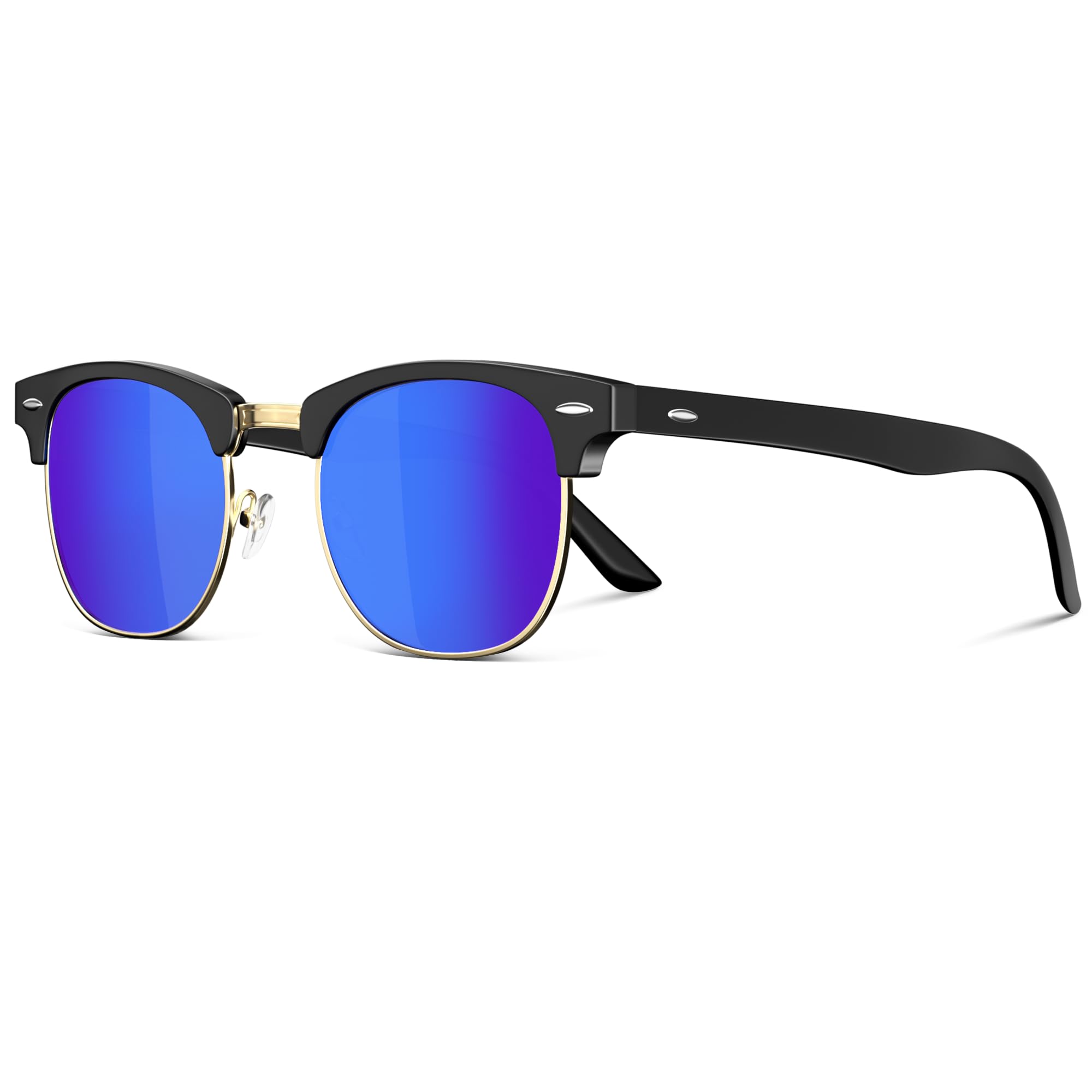Neusaro Polarisierte-Halbrahmen-Sonnenbrille Herren Damen Retro | UV Schutz Klassisch Sonnenbrillen,Ideal für Autofahren Reisen und Camping