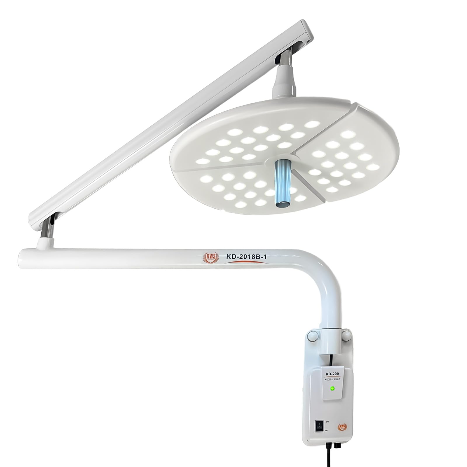Global-Dental LED Shadowless Light 80W 45 Holes Cold Examination Lamp Adjustable Brightness Arm with Touch Switch and Balance Arm 180 ° Rotation Micro-Surgery (Wall Hanging Type)