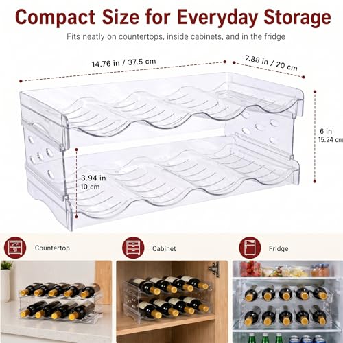 Stackable-Acrylic-Wine-Rack-2-Tier-Clear-Wine-Bottle-Holder-for-Fridge-and-Countertop-Holds-8-Bottles-Space-Saving-Storage-for-Cabinet-Pantry-and-Bar