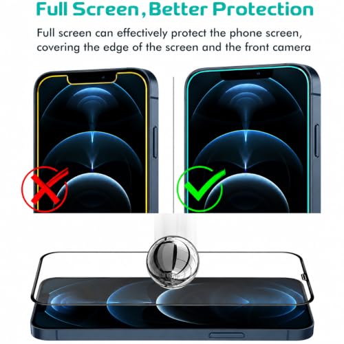 Image of Tempered Glass Screen Protector for iPhone 12 Pro Max (6.7 Inch) , 9H Hardness, HD Clear, Bubble-Free, Case Friendly, Anti-Scratch, Screen Guard Full Adhesive, Easy Installation (iPhone 12 Pro Max), Pack of 1