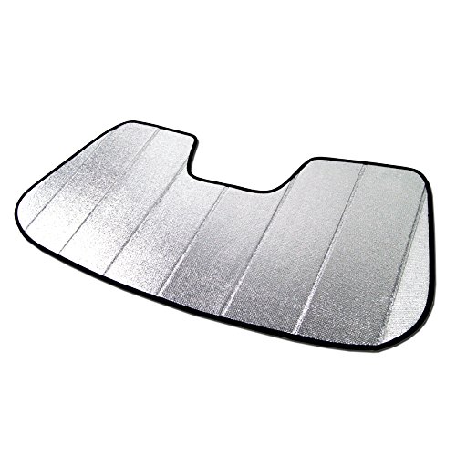 Image of Front Car Windshield Sun Shade Compatible with 2012-2019 BMW F30 320i 325i 328i | Custom Fit Visor Accordion Fold Style Sun Protector | Silver & Grey 1-pc Set | SS-020