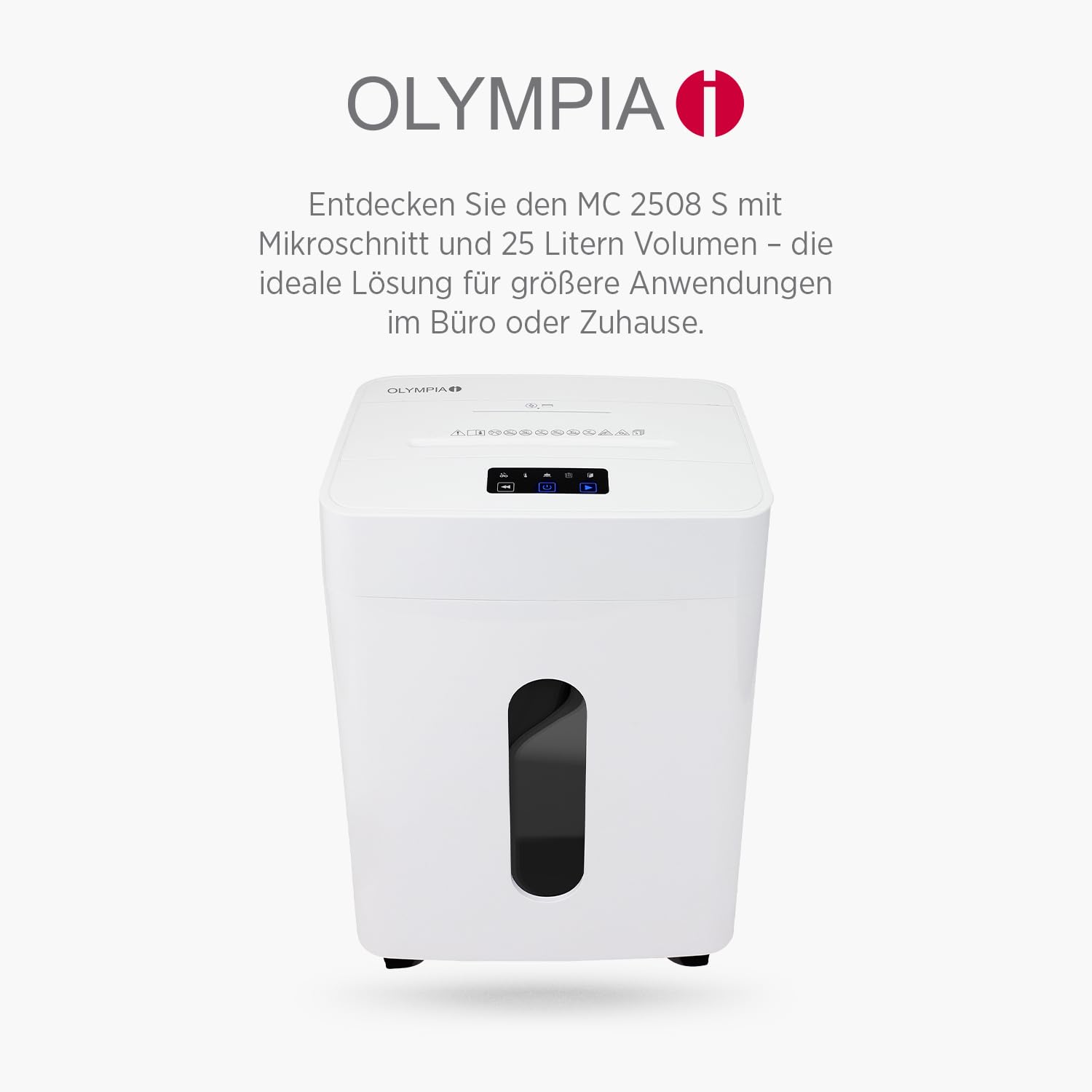 Olympia CC 2515 S Distruggidocumenti | Trituratore per carta & Shredder per documenti, CD, DVD e carte di credito | Trituratore P4 taglio a particelle | 15 fogli | 25 l