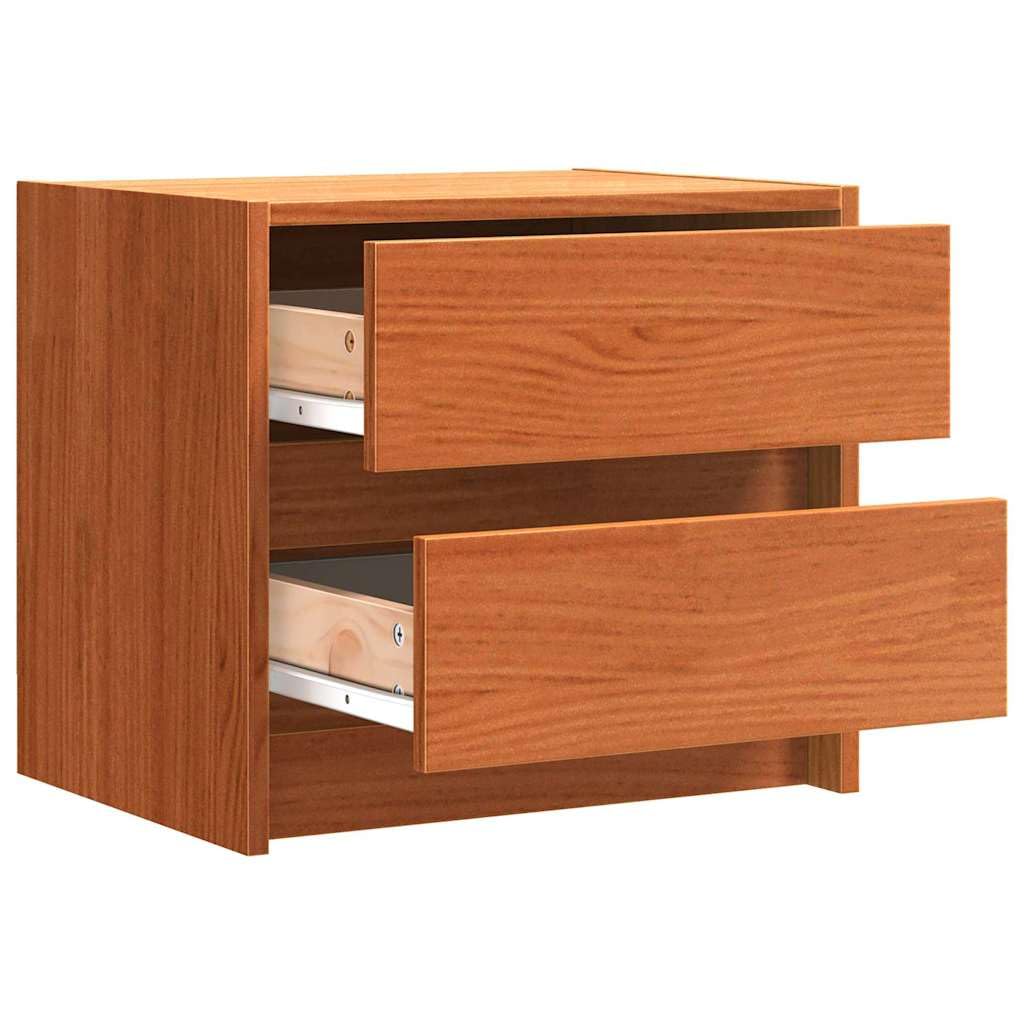 Hothingwell Wosk brązowy stolik nocny 40 x 30,5 x 35,5 cm drewno sosnowe