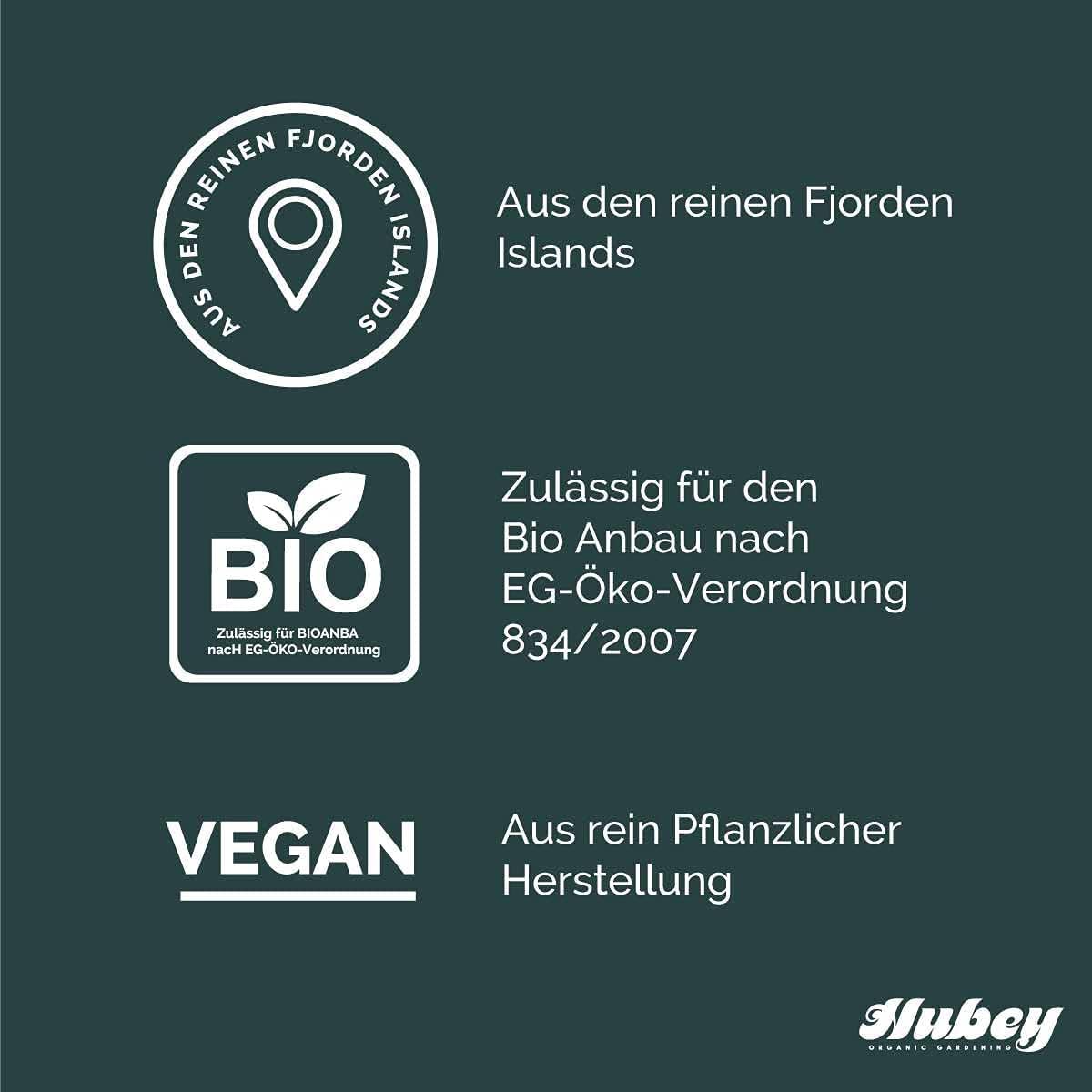 HUBEY Algenkalk 2,5 kg - Bio Gartenkalk für gesunde Pflanzen u. saftiges Gemüse - Natürlicher Bodenaktivator