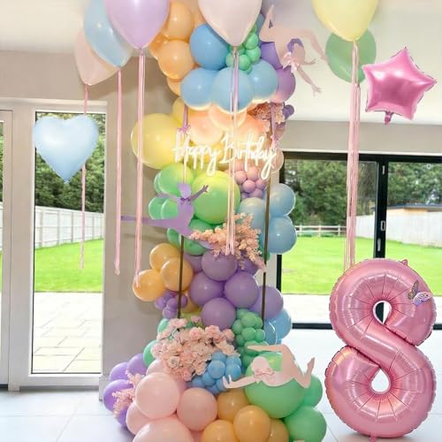 Pastel 8th Birthday Decorations for Girl,Number 8 Balloon by Vibzox - Used condition - Image 9