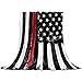 Produktbild Homey Room Kuschelige Flanelldecke für Couch/Bett/Reisen, 150 x 200 cm, dünne rote Linie, USA-Flagge, Kunstdruck, weich, warm, Plüsch, Mikrofaser, Überwurf, Decke Kinder/Eltern, Dekoration & Geschenk