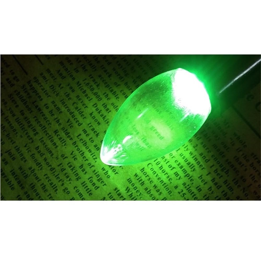 HHF Illuminazione Domestica, Confezione da 50 lampadine LED a Forma di Candela, AC85-265V 2W C35L E14/E12, luci Colorate a Coda Lunga, lampade di Cristallo(Verde,AC85-265V E14)