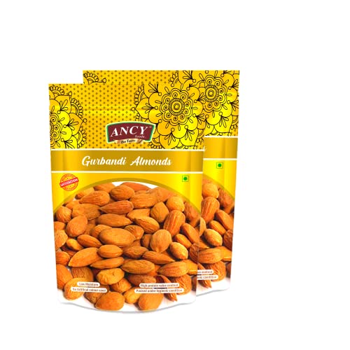 Image of Ancy Gurbandi Almonds 500 Grams (250 Grams X 2) with Rich Flavor, High Antioxidant Content, and Brain-Boosting Nutrition for Daily Vitality and Wellness |Packed with Energy to Support Kids Learning, Adults Productivity, and Elders Strength.