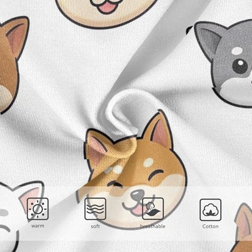 Cute Cartoon Shiba Inu Dogs Girl Panties Cute Toddlers Underwear Floral Cotton Bright Undies Kids Briefs 2t3