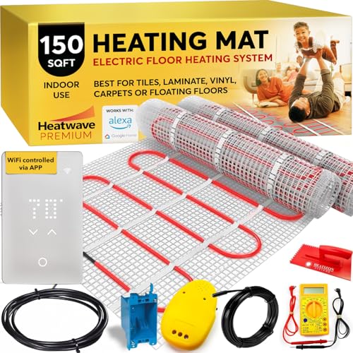 Premium Heated Floor System - 150 Sqft, 15 Amps, 1800