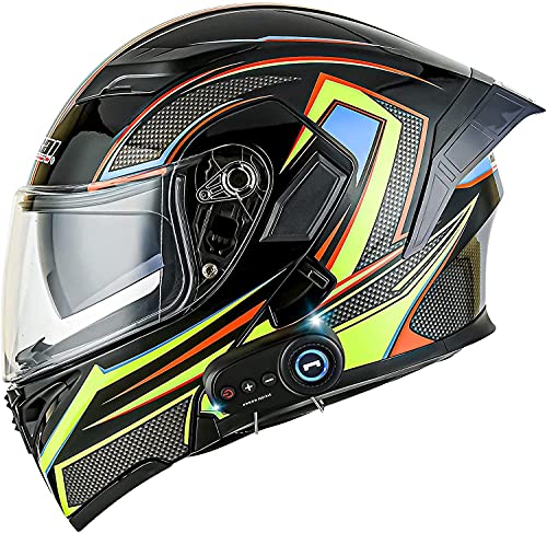 Casques de moto Bluetooth modulaires avec double visière et micro automatique en taille M - 2