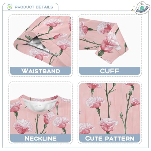 JUNZAN Aesthetic Carnation Blush Kids Girls Sweatshirt Hoodie Fleece Boys Sweat Shirt Athletic 4T3