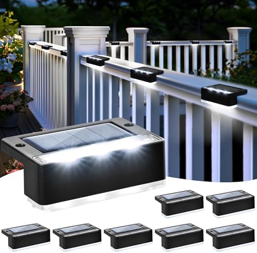 SOLPEX 12-Pack Solar Deck Lights - Waterproof Warm White LED Outdoor Lighting For Stairs & Pathways