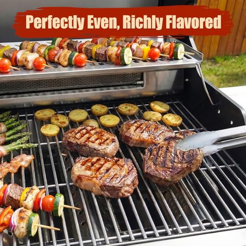 Denmay 7639 44 x 60cm Grillrost 304 Edelstahl für Weber Spirit I & II E/S 310, 320, 330 (mit vorderen Brennerknöpfen), Spirit 700, 900, Genesis 1000-3500, Genesis Gold Silver B/C(Nicht FÜR Silber A)
